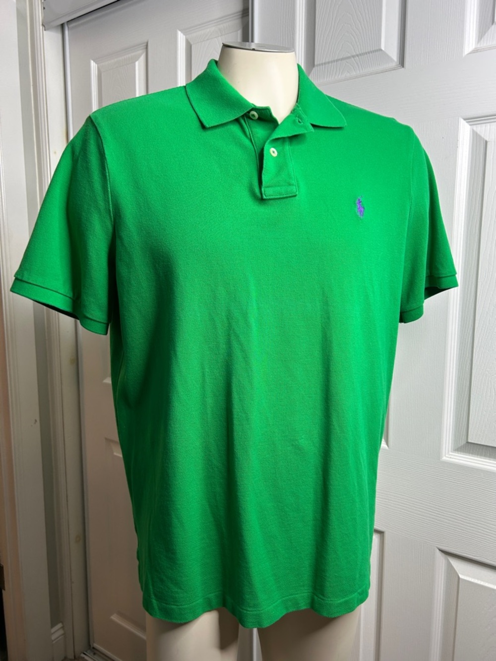 Ralph Lauren Green Short Sleeve Polo with Purple Pony